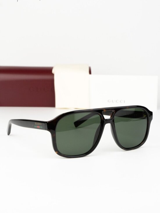 Gucci Women Sunglasses Havana Green Pilot GG1856S 002 NEW AUTHENTIC main image 8